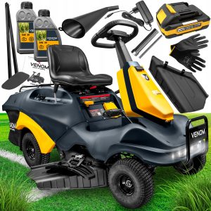 TRAKTOR OGRODOWY KOSIARKA VENOM TENZA LONCIN 224cc RIDER ZDERZAK KOSZ 150L